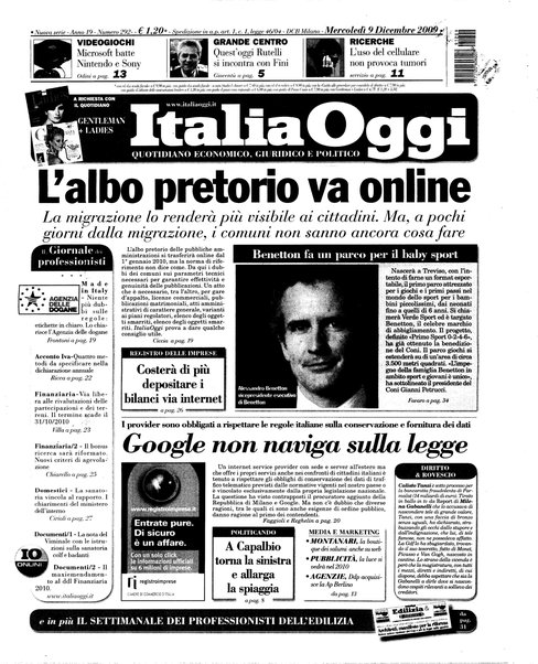 Italia oggi : quotidiano di economia finanza e politica